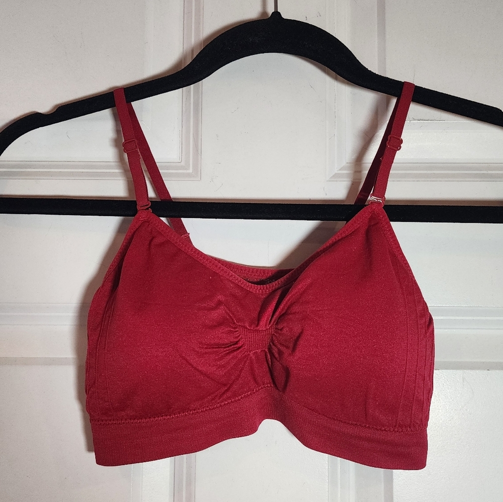 Women's Red Bralette Lace Back One Size (Fits Small)